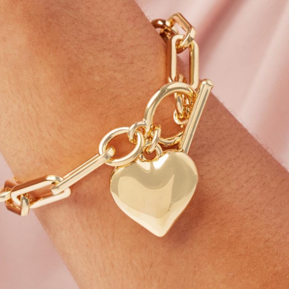 COPY -  Milor 14 K Yellow Gold Heart Toggle Charm Bracket brand new never …